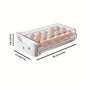 Egg Rack Organizer Drawer Design, Transparent Stackable Egg Box for Kitchen Storage, Space-Saving Solution for Eggs & More, Stackable Fridge Organizer