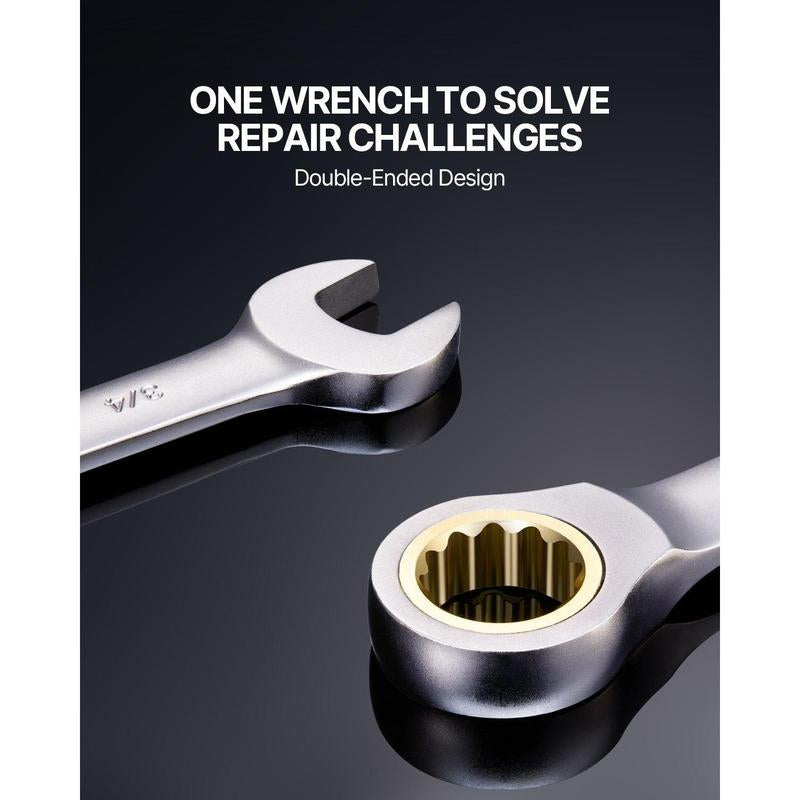 Combination Wrench Set 24 PCS SAE 1/4" to 7/8" Metric 8-19 Mm Organizer Rack