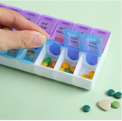 Pack of 2: Weekly Pill Box Organizer Twice a Day 7 Day AMPM Organizer Case Medicine Storage