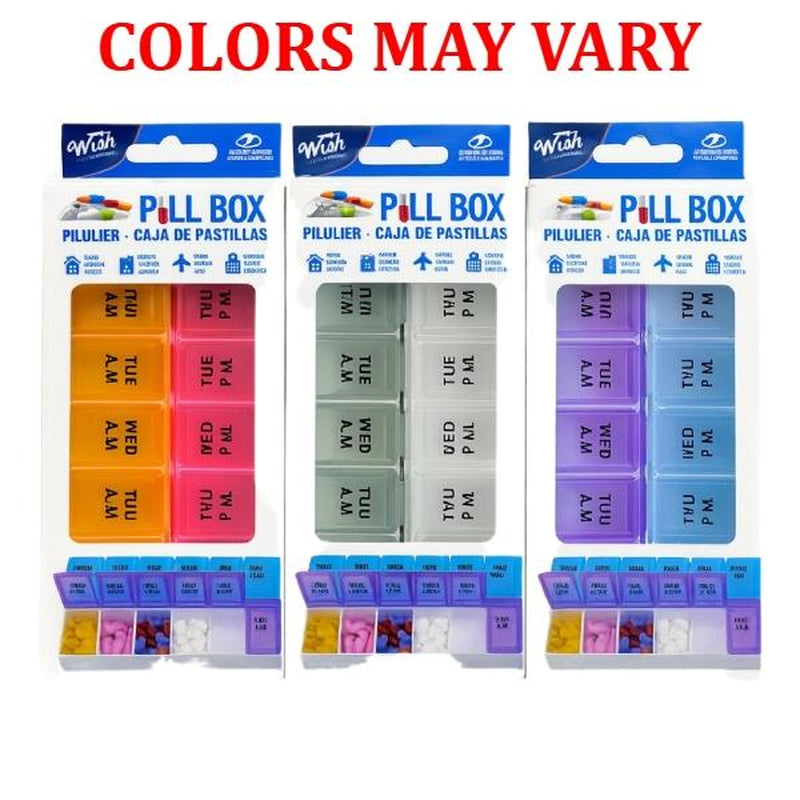 Pack of 2: Weekly Pill Box Organizer Twice a Day 7 Day AMPM Organizer Case Medicine Storage
