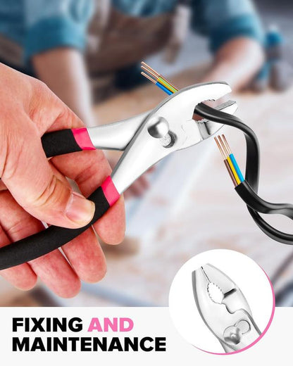 39 Piece General Household Tool Set in Toolbox Storage Case with Essential Hand Tools for Everyday Home Repairs, DIY and Crafts - Pink Ribbon - Pink