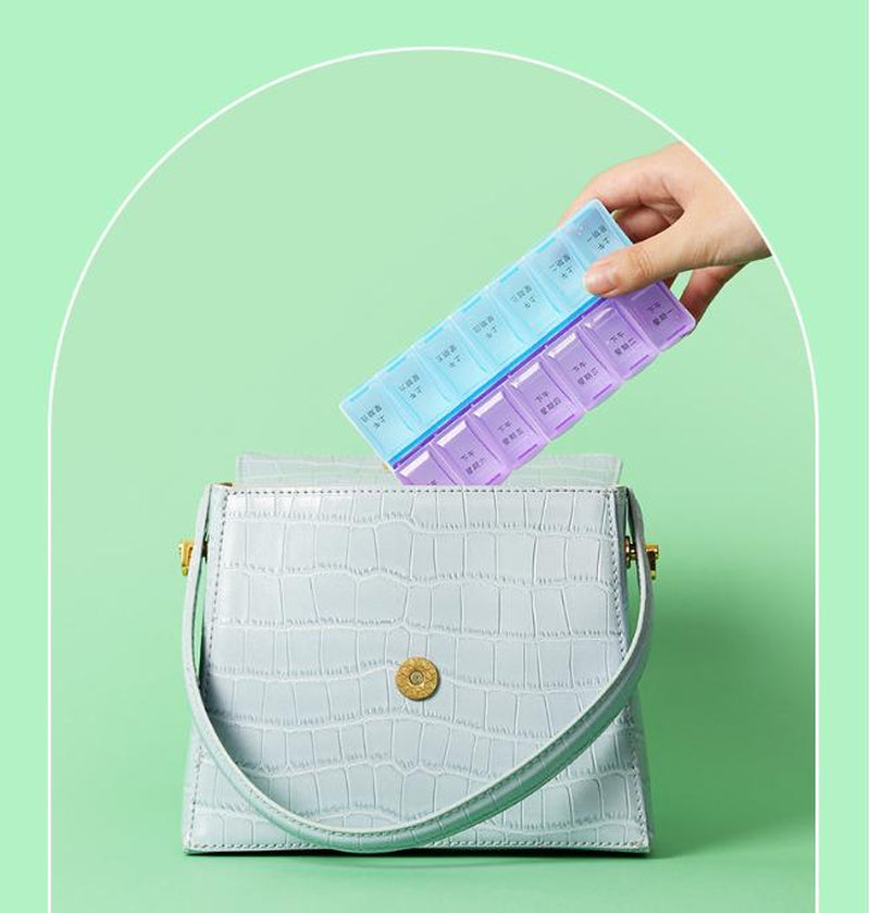 Pack of 2: Weekly Pill Box Organizer Twice a Day 7 Day AMPM Organizer Case Medicine Storage