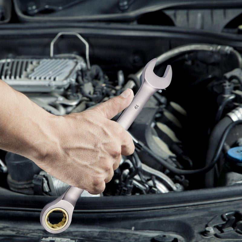 Combination Wrench Set 24 PCS SAE 1/4" to 7/8" Metric 8-19 Mm Organizer Rack