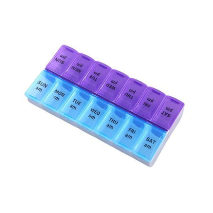 Pack of 2: Weekly Pill Box Organizer Twice a Day 7 Day AMPM Organizer Case Medicine Storage