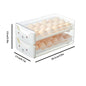 Egg Rack Organizer Drawer Design, Transparent Stackable Egg Box for Kitchen Storage, Space-Saving Solution for Eggs & More, Stackable Fridge Organizer