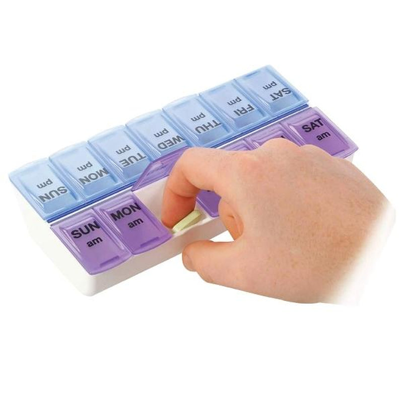 Pack of 2: Weekly Pill Box Organizer Twice a Day 7 Day AMPM Organizer Case Medicine Storage