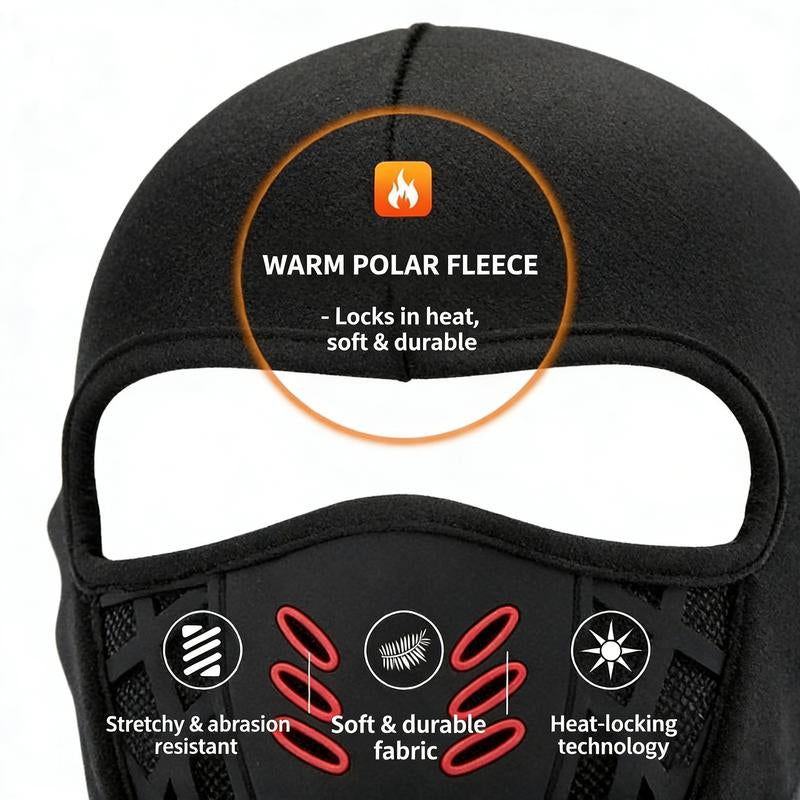 Winter Windproof Warm Full Face Balaclava, Lightweight Design Perfect for Motorcycle Riding, Cycling and Skiing, Anti-Fog Breathable for Ultimate Comfort.